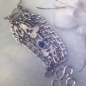 JESSICA SIMPSON | Butterfly silver chain bracelet